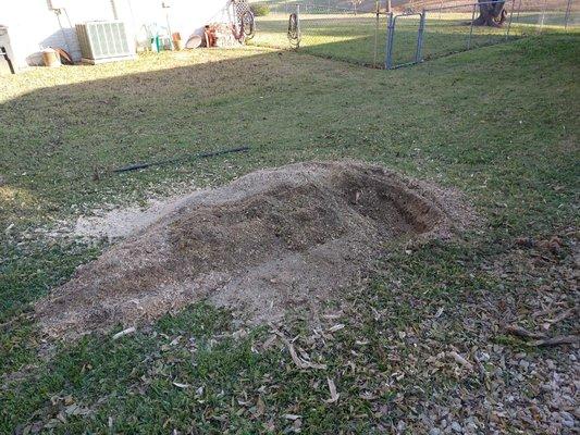 This is what is left after a stump is ground down.