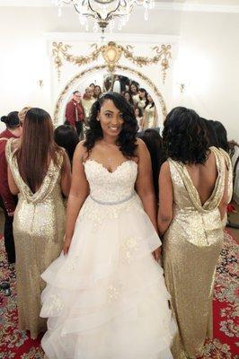 Bride and her bridesmaids