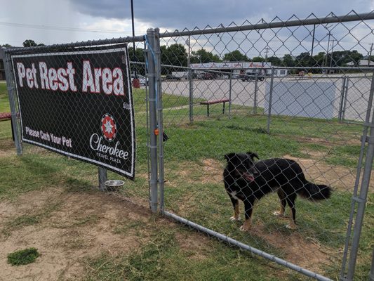 Pet rest area sets this travel plaza above the rest. So nice that our dog had a place to stretch his paws off leash.