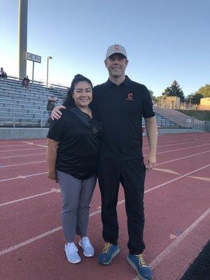 Love serving as the team doc, alongside team trainer Hazel Reyes, for Coronado High School.