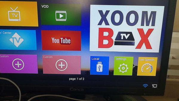 User Interface of our internet TV Box