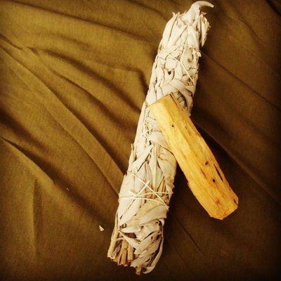 Sage to clear out all energy Palo Santo to bring in positive energy