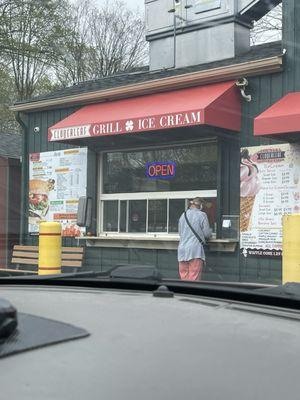 Outside window. We went inside to order as we browsed around.