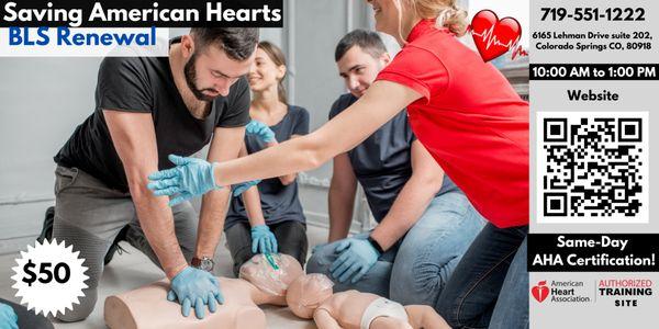 Need to Renew your BLS?

https://savingamericanhearts.com/aha-bls-for-healthcare-providers-renewal/