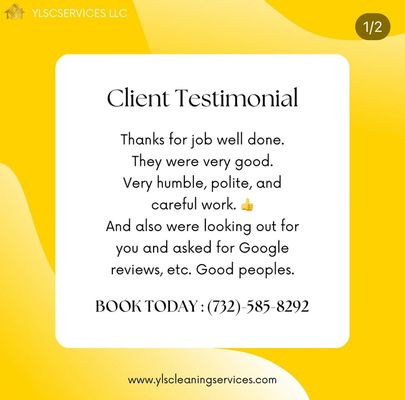 Live Client Google Testimonial;