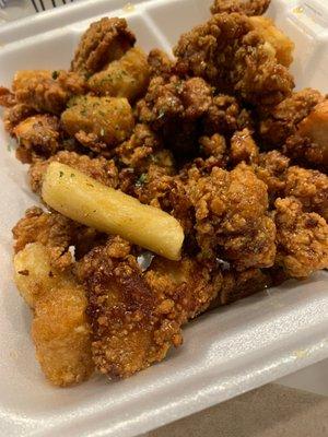 Popcorn chicken - honey garlic soy