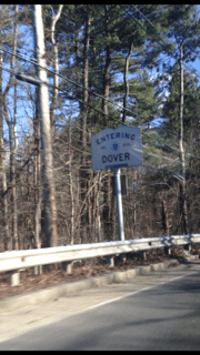 Town Of Dover -- "Entering Dover" Sign (From Chestnut St, Needham)