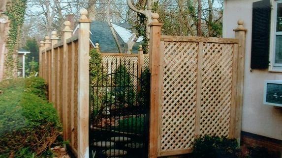 fence and landscaping