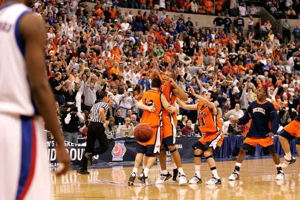 After 14-seed Bucknell upset 3-seed Kansas in the 2005 NCAA tournament. Upset city.