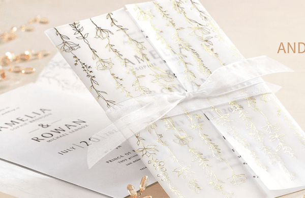 Pendulous Flora Invitation - Wrap with Ecru Sheer Ribbon
 Item Number:LXN62146EC