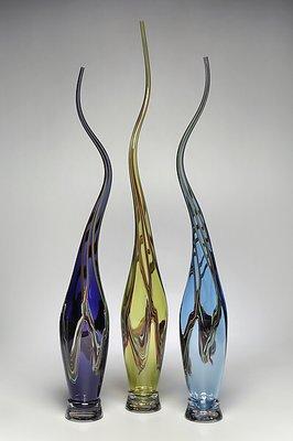 Blown glass vases.