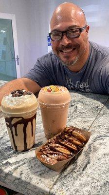 Fruity Pebbles + PB Hi Protein Shake and PROTEIN DONUTS