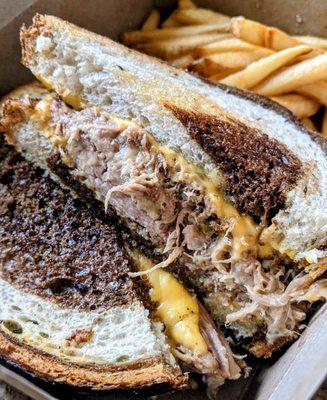 Pulled Pork Melt with Fries