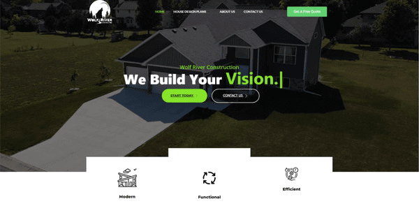 Wolf River Construction Web Design