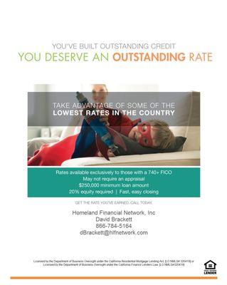 Great credit scores deserve great interest rates!