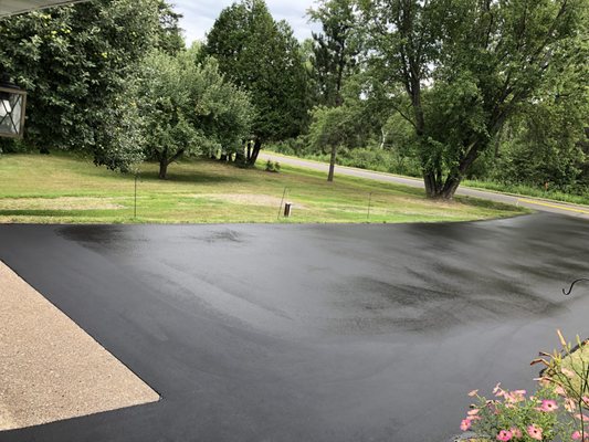 Our newly sealed driveway!