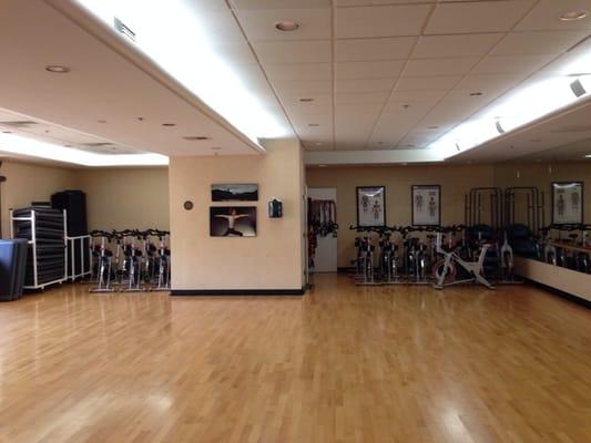 Spin class, aerobics and Zumba room