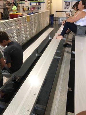 Bleachers for parents.