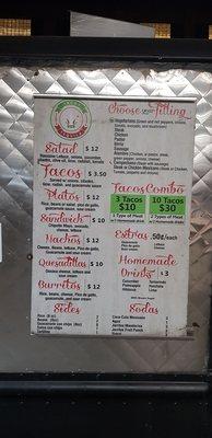 The menu