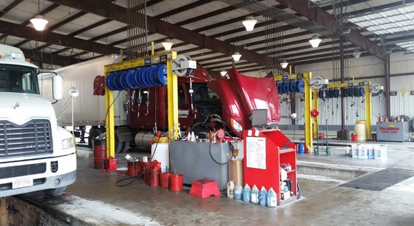 Inside of LubeZone Truck Lube garage