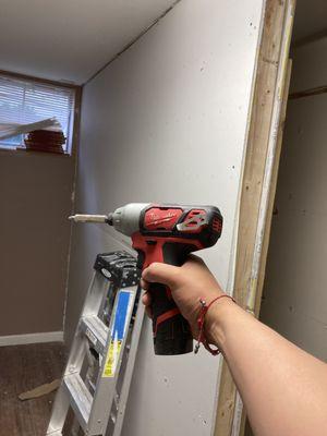 Small drywall installation