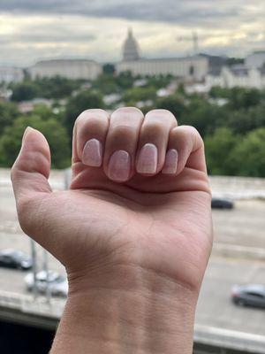 Dip Manicure - clear/pink light glitter