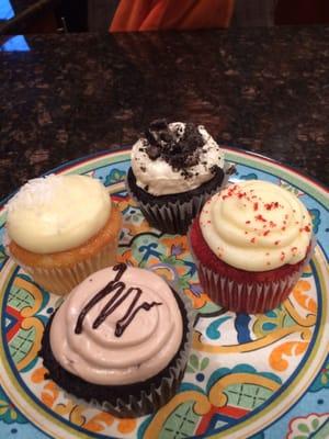 Piña colada, Oreo, red velvet, and Nutella.