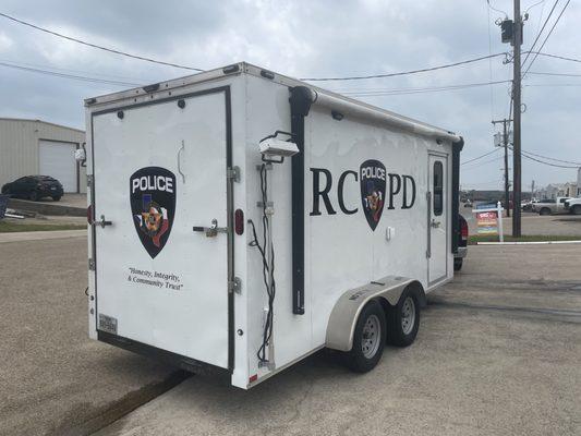 Royce City police command center, reflective decals