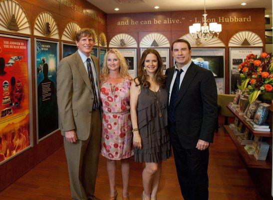 John Travolta and Kelly Preston at opening of their new Scientology Mission in Ocala.