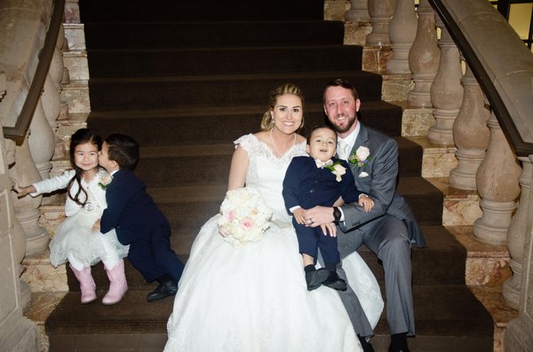 Sneaky ring bearer! Wedding Photography at Embassy Suites at Mandalay