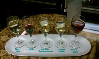 Wine flight, the spiced wine is to die for.