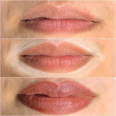 Before/Pre-Draw/After Lip Blush