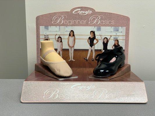 We sell Capezio, Bloch, Gaynor Minden, & Sansha Dance Shoes.