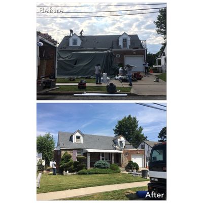 New residential roof and flat roof replacement in Floral Park, NY