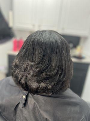 Silk pressed Bob with layers