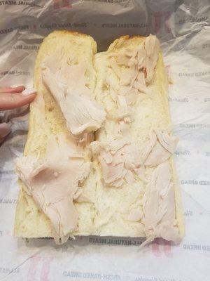 This is how a turkey and cheese sub should NOT look!