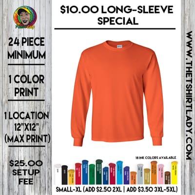 $7.00 Long-Sleeve T-Shirt Special