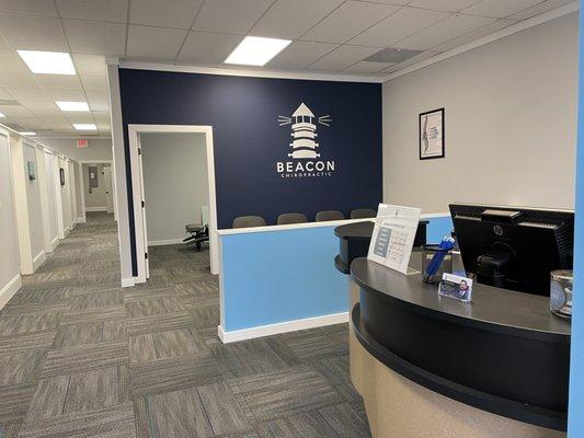 The open and welcoming front desk area of our office