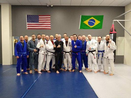 The UCA BJJ team with professor Marcos Santos, Scott Schultz, Julio Rodriguez- Team Machado.