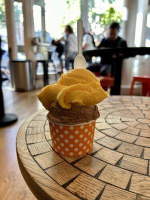 Mango and Nutella gelato. Mango was superb!