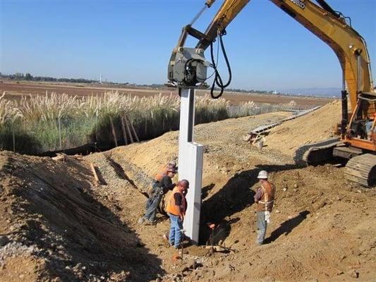 Installing sheet piling