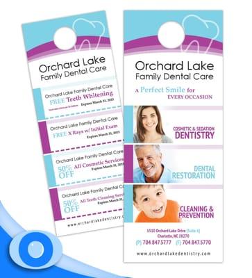 Orchard Lake Family Dental Care door hangers