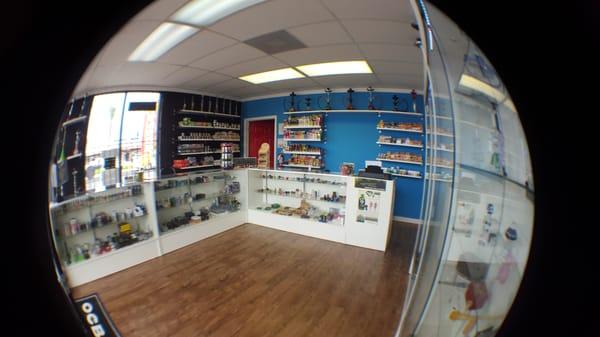 Fisheye shot of the shop