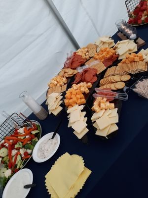 Wedding cheese, crackers, fruit and veggies