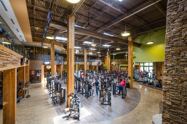 Our spacious first floor with strength and cardio equipment!