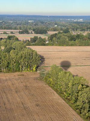 Balloon shadow in the air over Ray Michigan