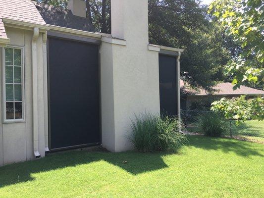 Block out the Sun not the View. Phantom Screens mounted on west side of patio for shade.