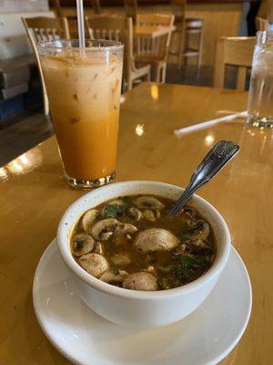 Tom yum and Thai Iced Tea