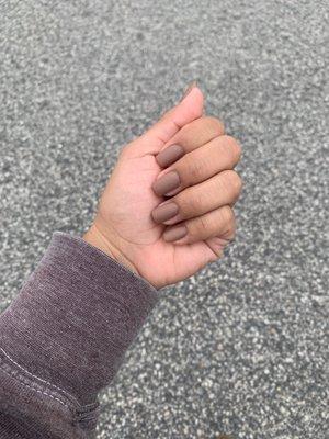 matte nail done by Tyler