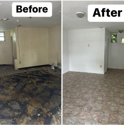 Before and after of some remodel in small community hotel